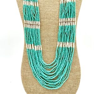 Long seed beads and pearls necklace